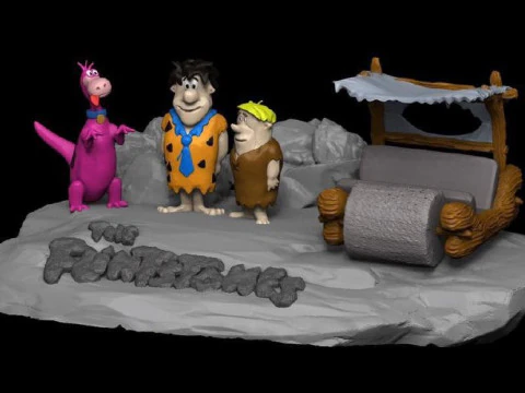 Диорама Флинстоунов 3D Принт Модель