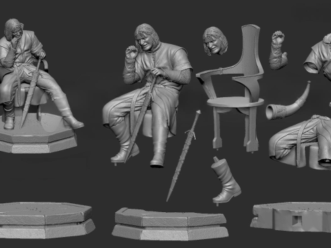 Boromir The Lord of the Rings assembly Modelo de Impressão 3D