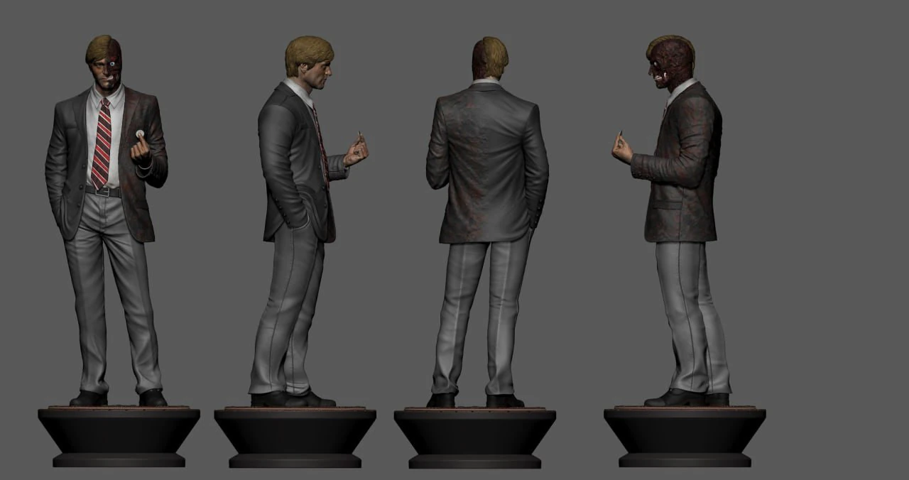 Two Face assembly 3D Print Model .c4d .max .obj .3ds .fbx .stl .blend 