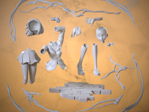 Misaka Mikoto Railgun Assembly 3D-printmodel