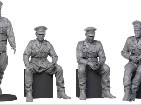 WWII German Officers 3D Принт Модель