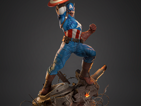 Captain America Assembly 3D Принт Модель