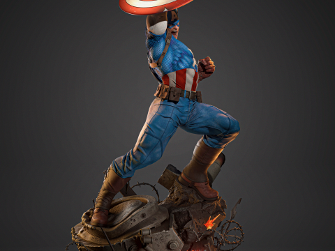 Captain America Assembly Model Cetak 3D