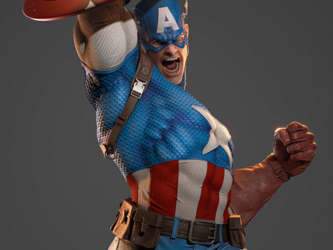 Captain America Assembly Model Cetak 3D