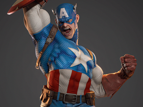 Captain America Assembly Model Cetak 3D