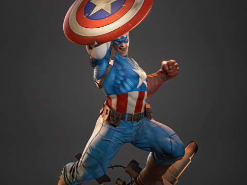 Captain America Assembly Model Cetak 3D