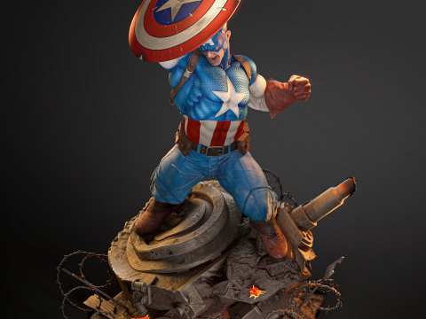 Captain America Assembly Model Cetak 3D