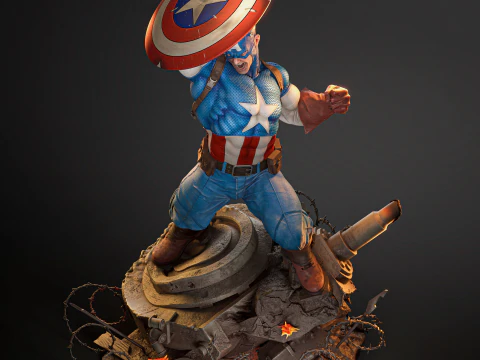 Captain America Assembly 3D Print Model