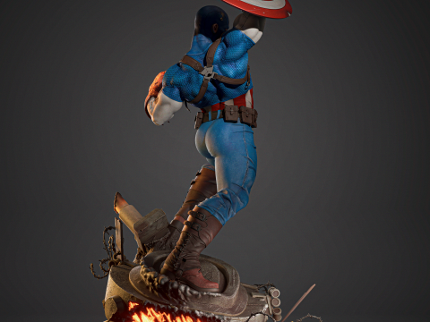 Captain America Assembly Model Cetak 3D