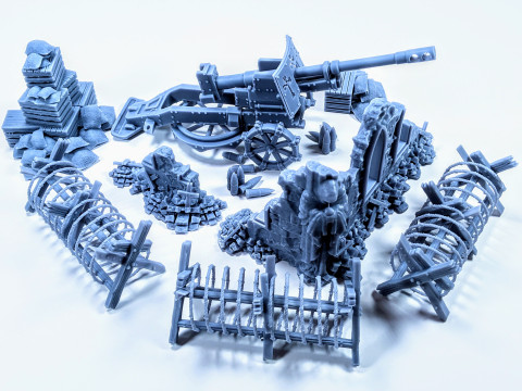 War Roadblock scenery Assembly Modello di stampa 3D