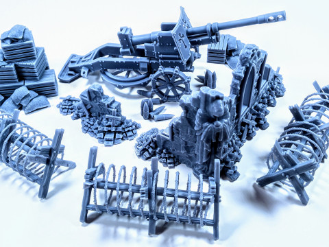 War Roadblock scenery Assembly 3D Print Model