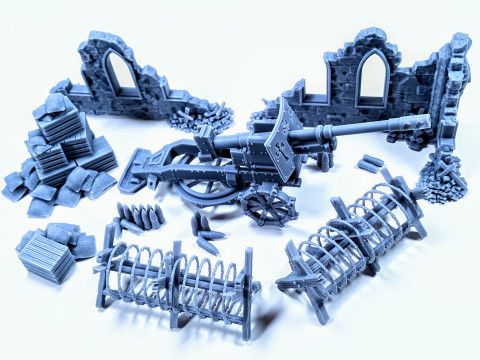 War Roadblock scenery Assembly 3D Print Model