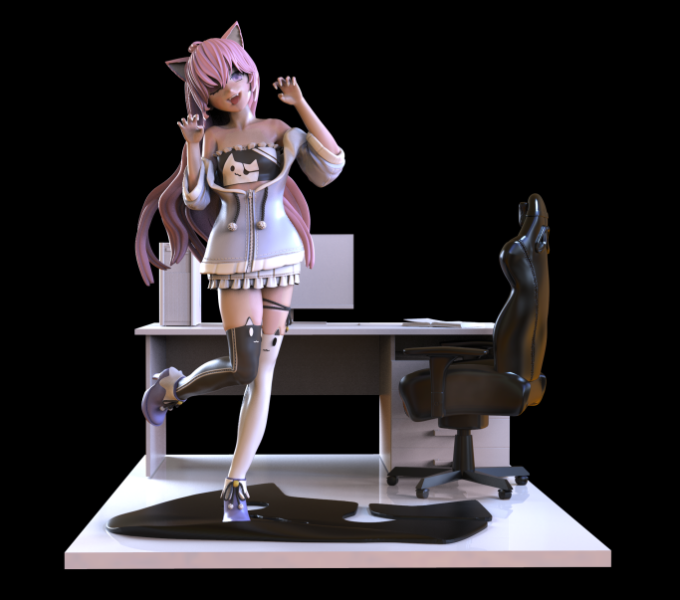Nyatasha Nyanners Assembly Modelo de Impressão 3D .c4d .max .obj .3ds .fbx .stl .blend 