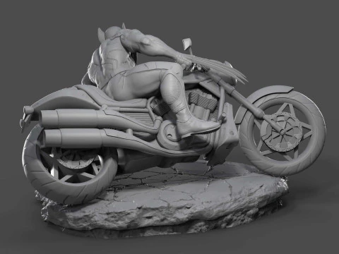 MONTAGEM do motociclista Wolverine Modelo de Impressão 3D