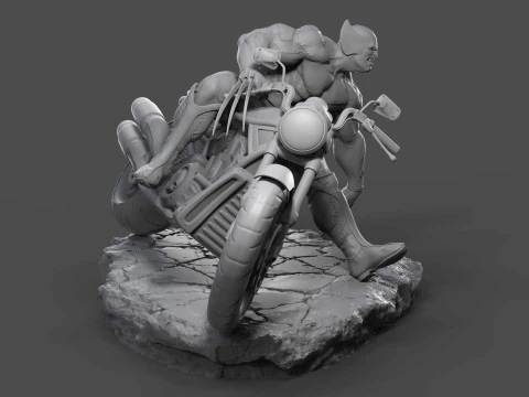 MONTAGEM do motociclista Wolverine Modelo de Impressão 3D