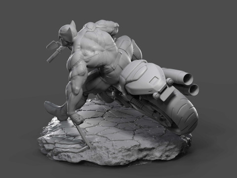Wolverine Biker ASSEMBLY Modelo de Impressão 3D