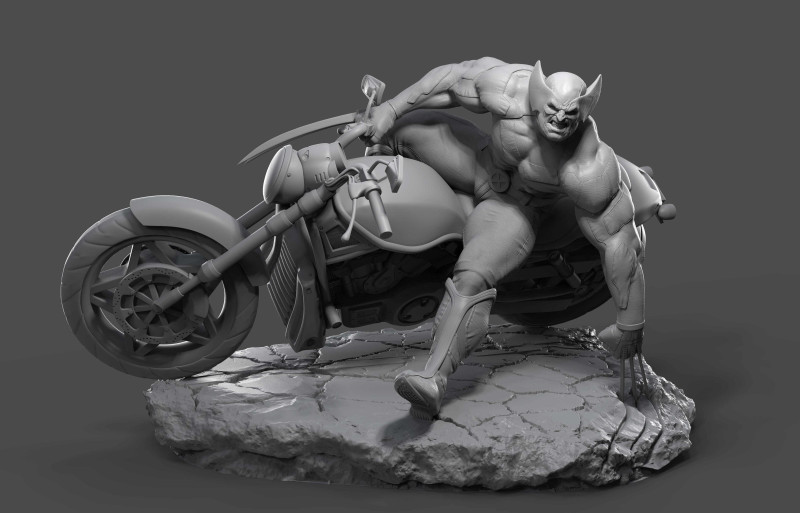 Wolverine Biker ASSEMBLY Modelo de Impressão 3D .c4d .max .obj .3ds .fbx .stl .blend 