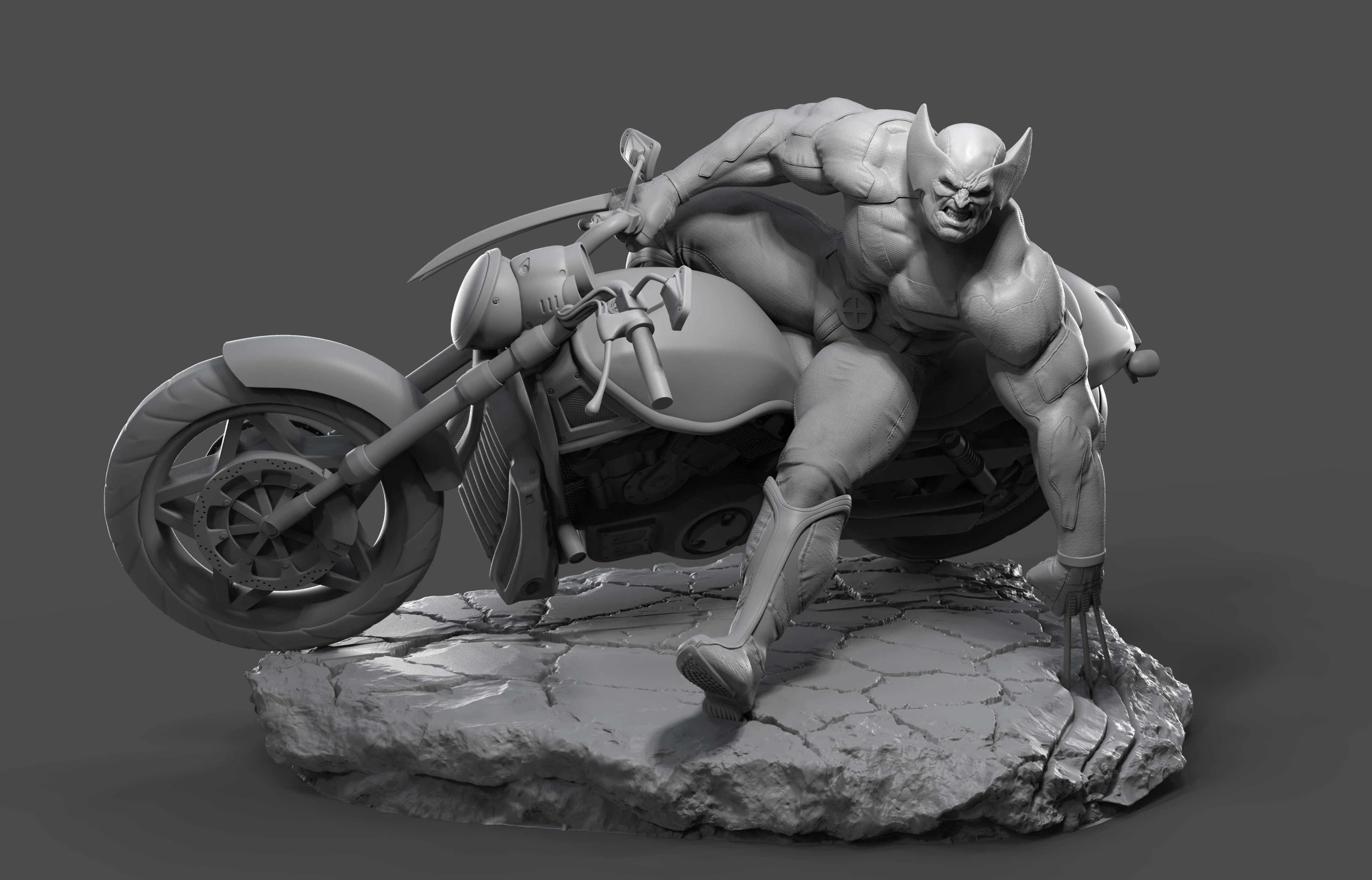 MONTAGEM do motociclista Wolverine Modelo de Impressão 3D .c4d .max .obj .3ds .fbx .stl .blend 