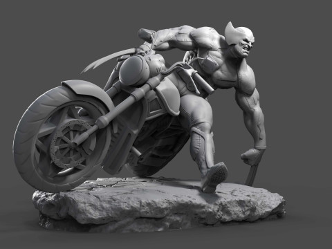 Wolverine Biker ASSEMBLY Modelo de Impressão 3D