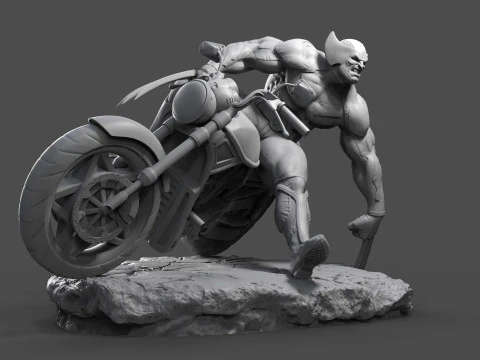 MONTAGEM do motociclista Wolverine Modelo de Impressão 3D