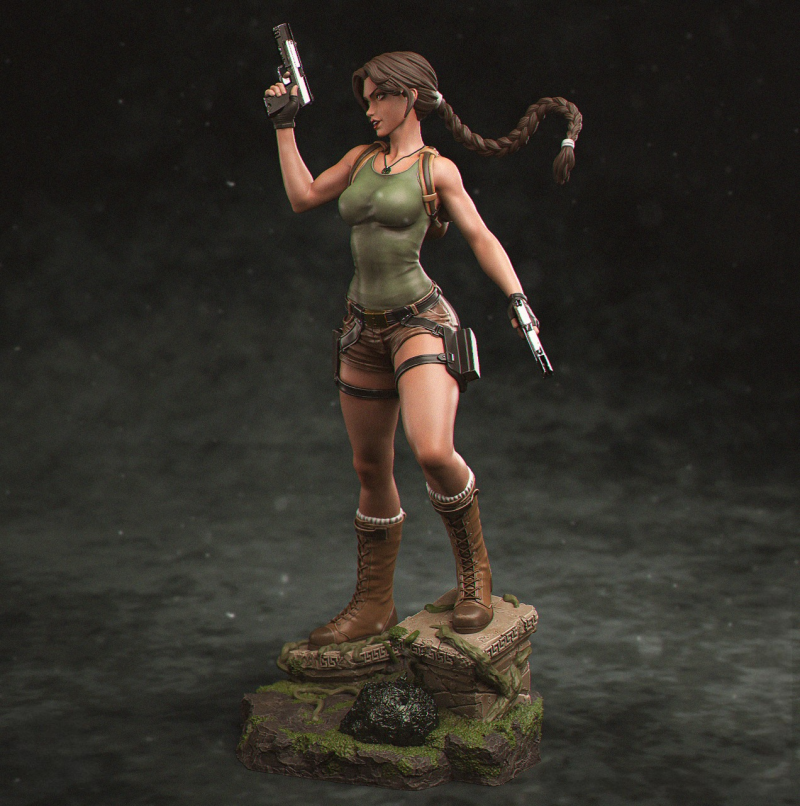 Lara Croft ASSEMBLY 3D Print Model .c4d .max .obj .3ds .fbx .stl .blend 