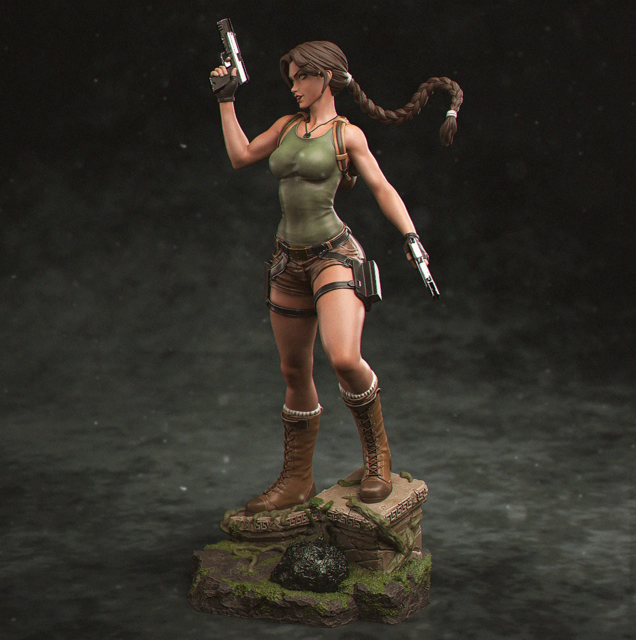 Lara Croft ASSEMBLY 3D Print Model .c4d .max .obj .3ds .fbx .stl .blend