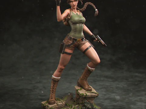 Lara Croft ASSEMBLY 3D Print Model