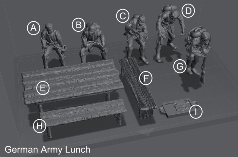 German Army Lunch Pack Model do druku 3D .c4d .max .obj .3ds .fbx .stl .blend 