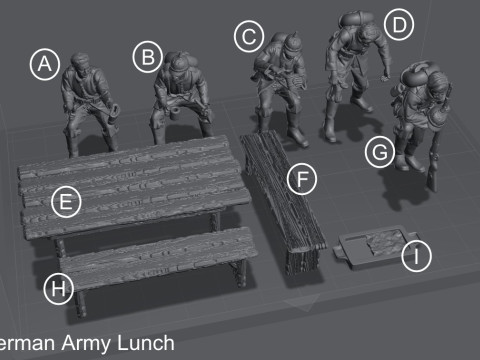 German Army Lunch Pack 3D Принт Модель