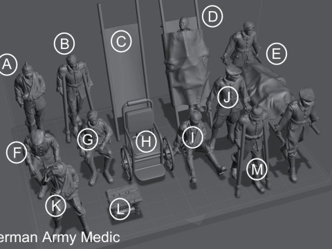 German Army Medic Pack 3D Принт Модель
