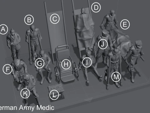 Pack m&eacute;dical de l'arm&eacute;e allemande Modèles 3D en vedette