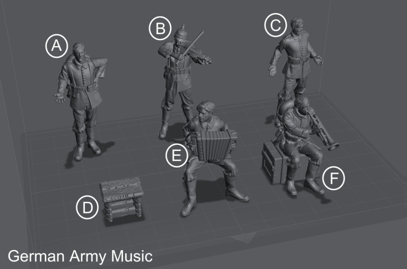 German Military Band Pack Modello di stampa 3D .c4d .max .obj .3ds .fbx .stl .blend 