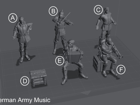 German Military Band Pack 3Dプリントモデル