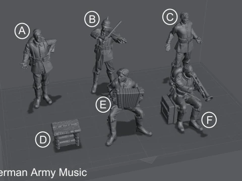 Пакет немецких военных оркестров 3D Принт Модель