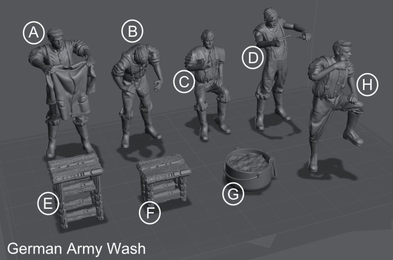 German Army Washing Modelo de Impressão 3D .c4d .max .obj .3ds .fbx .stl .blend 