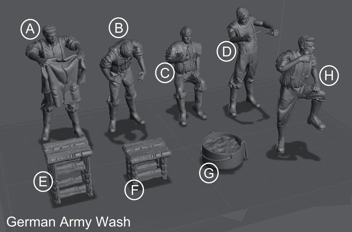 Lavagem do Ex&eacute;rcito Alem&atilde;o Modelo de Impressão 3D .c4d .max .obj .3ds .fbx .stl .blend 