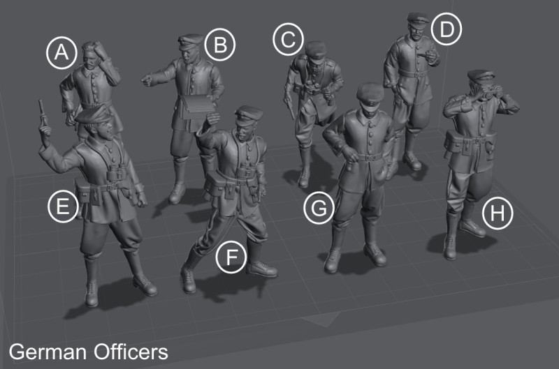 German Officers Pack Modelo de Impressão 3D .c4d .max .obj .3ds .fbx .stl .blend 