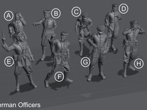German Officers Pack 3D Принт Модель