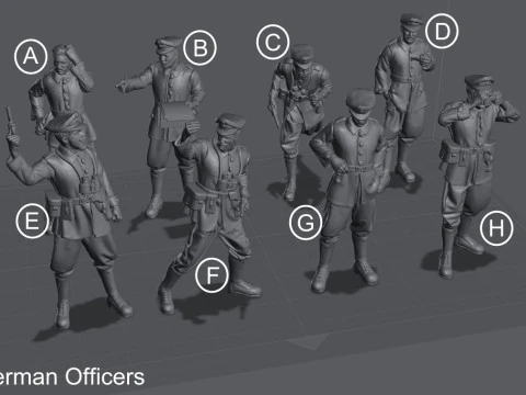 Пакет немецких офицеров 3D Принт Модель