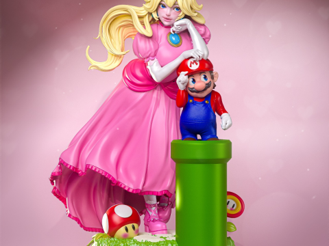 Super Mario And Peach 3D Принт Модель