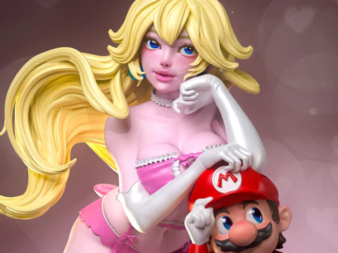 Super Mario And Peach 3D Print Model