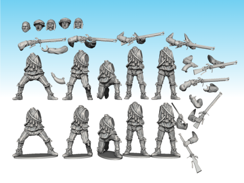 Italian Arquebus Infantry Assembly 3D-printmodel