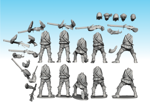 Italian Arquebus Infantry Assembly 3D-printmodel