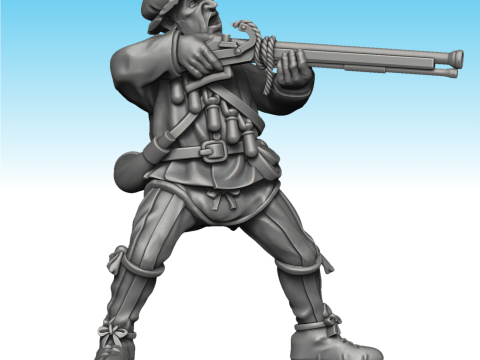 Italian Arquebus Infantry Assembly 3D-printmodel