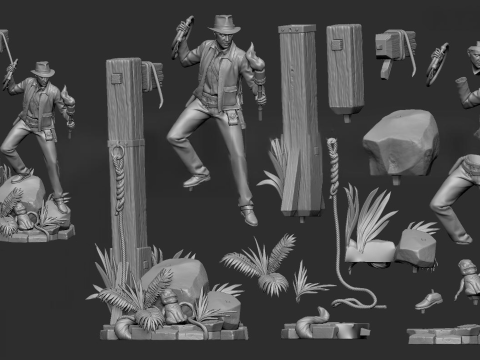 Indiana Jones Assembly 3D Print Model