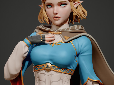 Pincess Zelda Assembly 3D Print Model