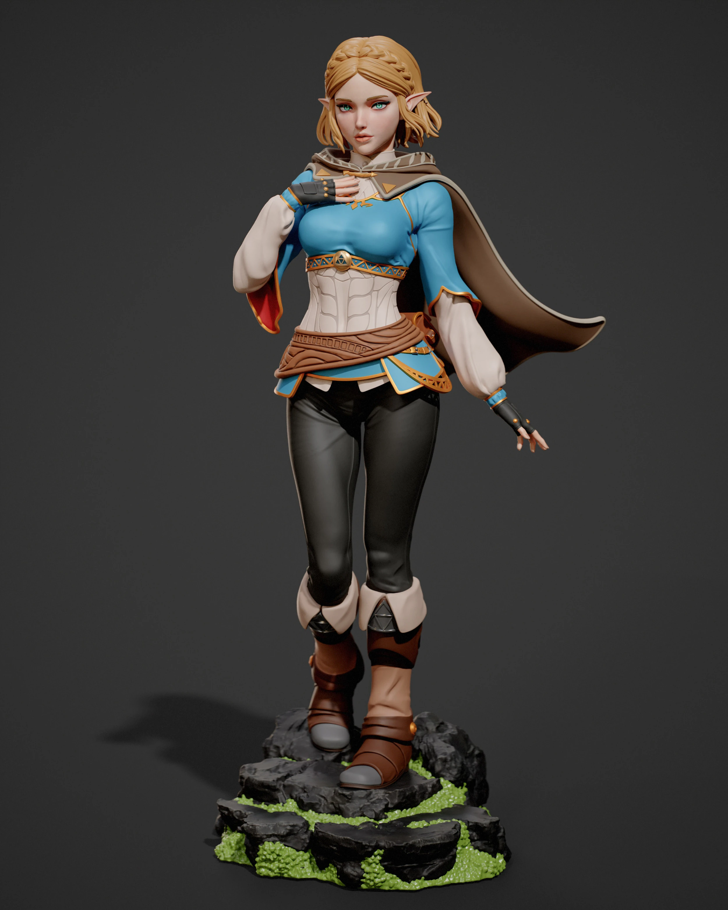 Pincess Zelda Assembly 3D Print Model .c4d .max .obj .3ds .fbx .stl .blend 