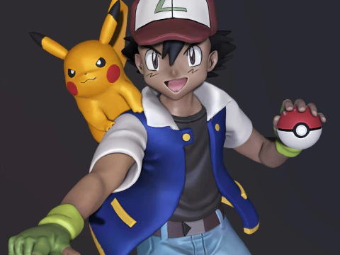 Ash ketchum Assembly 3D Print Model