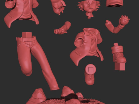 Ash ketchum Assembly 3D 프린트 모델