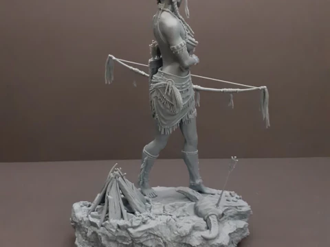 Tribal archer Assembly 3D Print Model